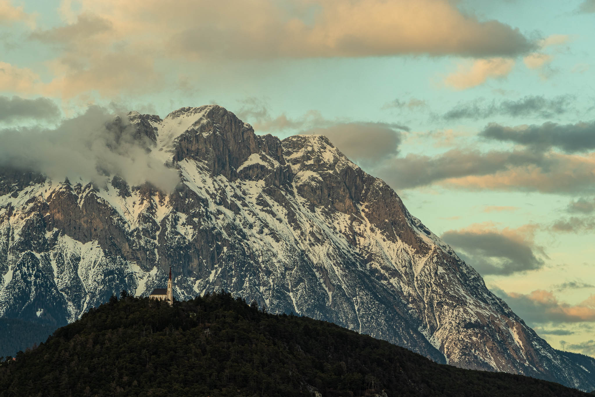 Locherboden can be seen from many directions in the valley. I love how the majestic mountain is right behind it.